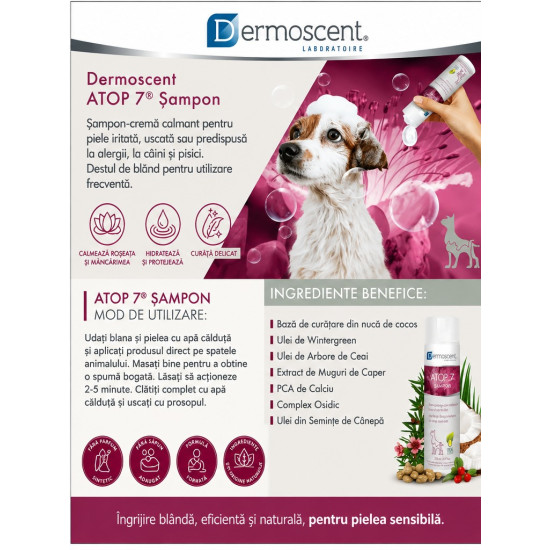 Dermoscent Atop 7 Shampoo – Șampon Dermatologic pentru Câini și Pisici – 200 ml